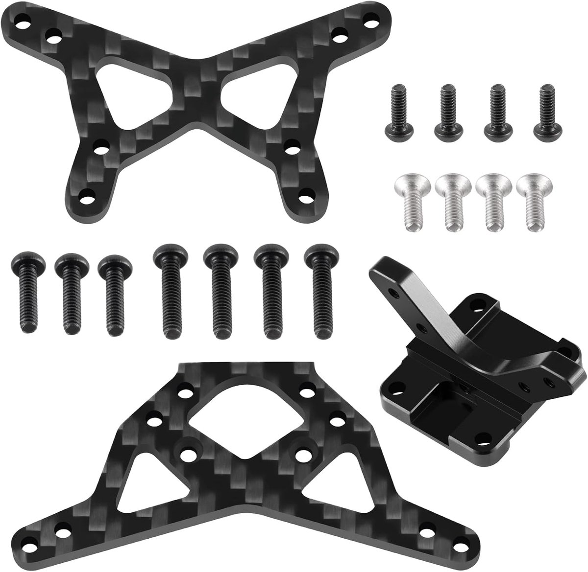 SnelShoppen - Carbon Fiber Schokdemperbrug Multi-positie Upgrade Onderdelen voor 1/16 Mini-B Buggy - Duurzaam en Slijtvaste Shock Absorber Plate Wing