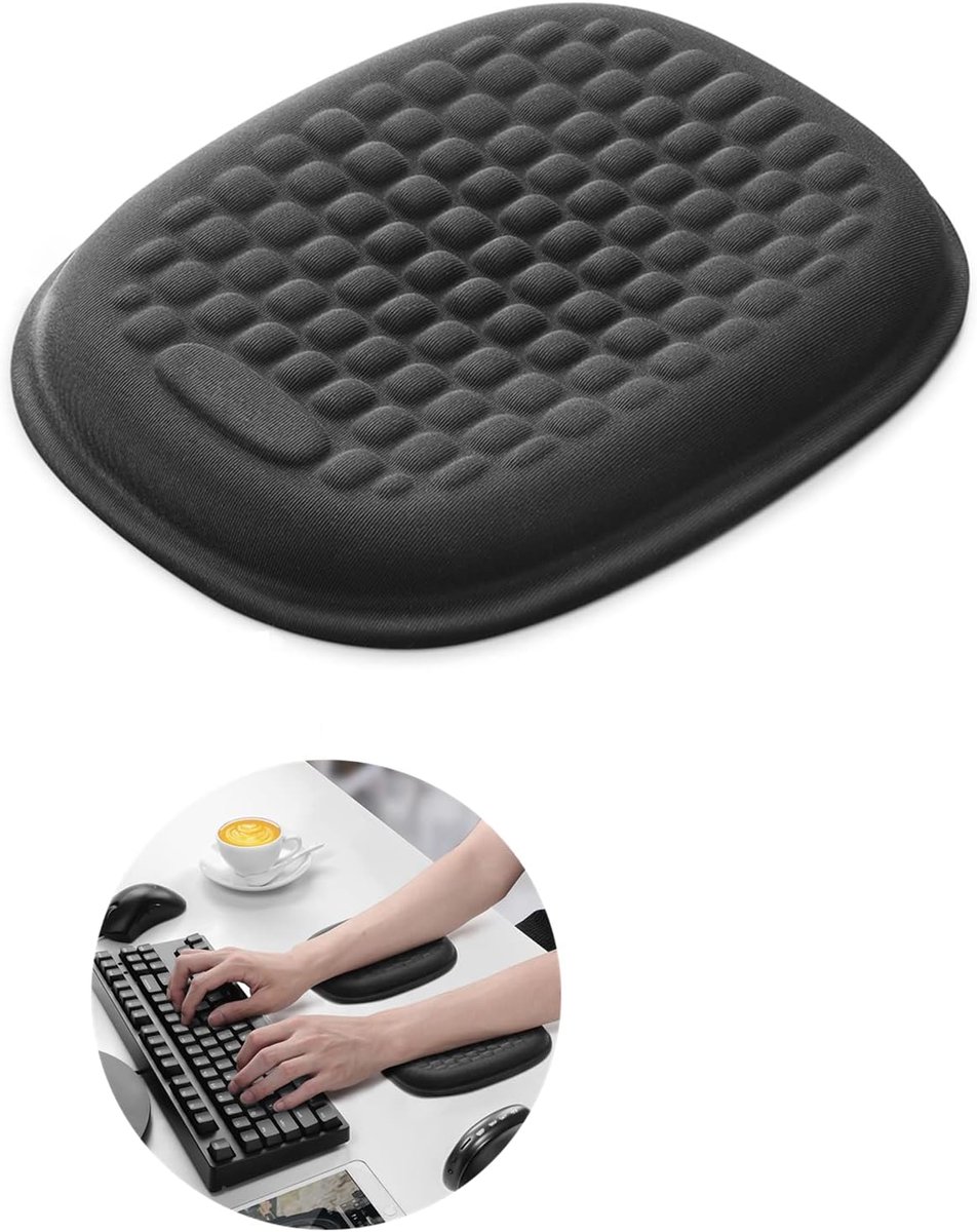 SnelShoppen - Ergonomische Polssteun Elbogensteun Handsteun Ondersteuning voor Computer Bureau - Zacht Memory Foam, Cloud Design, Antislip, Ontspannin