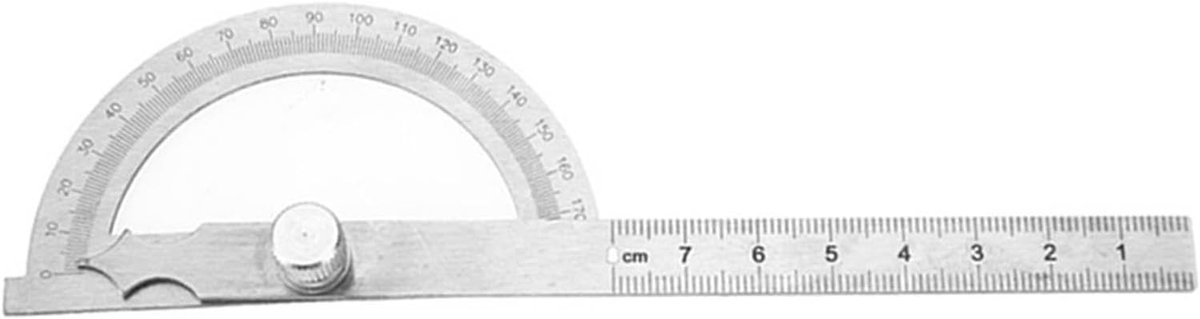 Goniometer 15 Cm - RVS 180 Graden Hoekmeter - Verstelbare Precisie-instrument - Ideaal voor Technische Toepassingen - ShopVlot