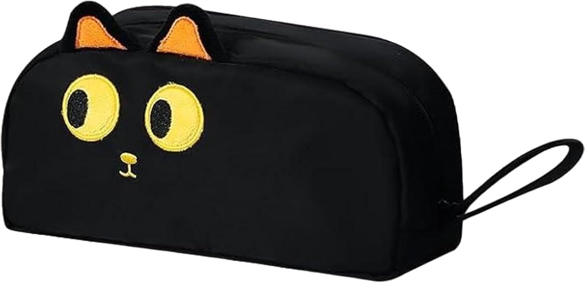 Pennenetui – Grote capaciteit – Zwarte kattenontwerp – Perfect voor schoolmateriaal - ShopVlot