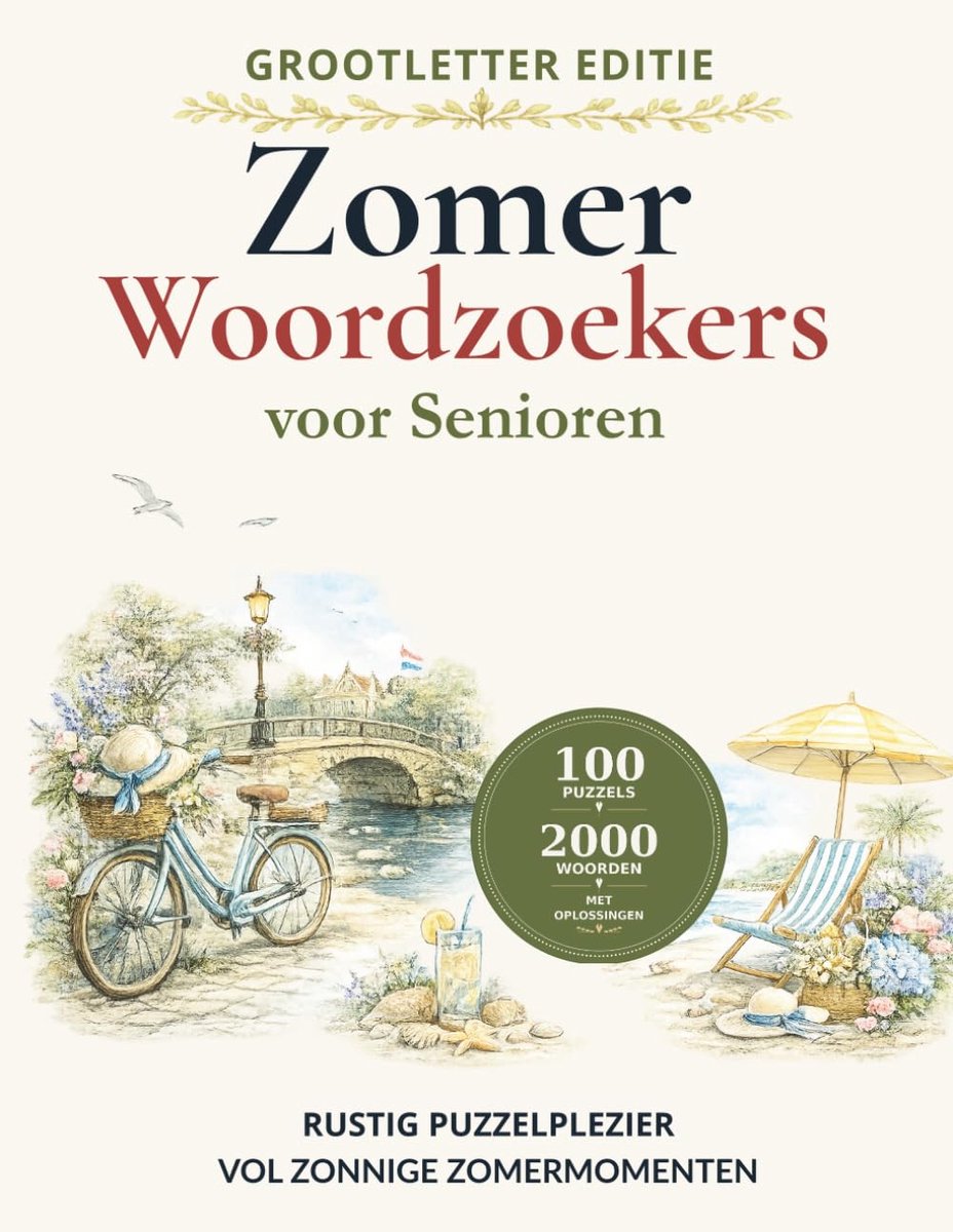 Zomer woordzoekers voor senioren - grootlettereditie - 100 ontspannende puzzels - stimuleert het brein - ShopVlot