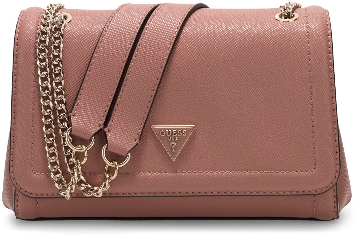 GUESS schoudertas Noelle II Convertible Xbody Flap Bag Rosewood oud roze