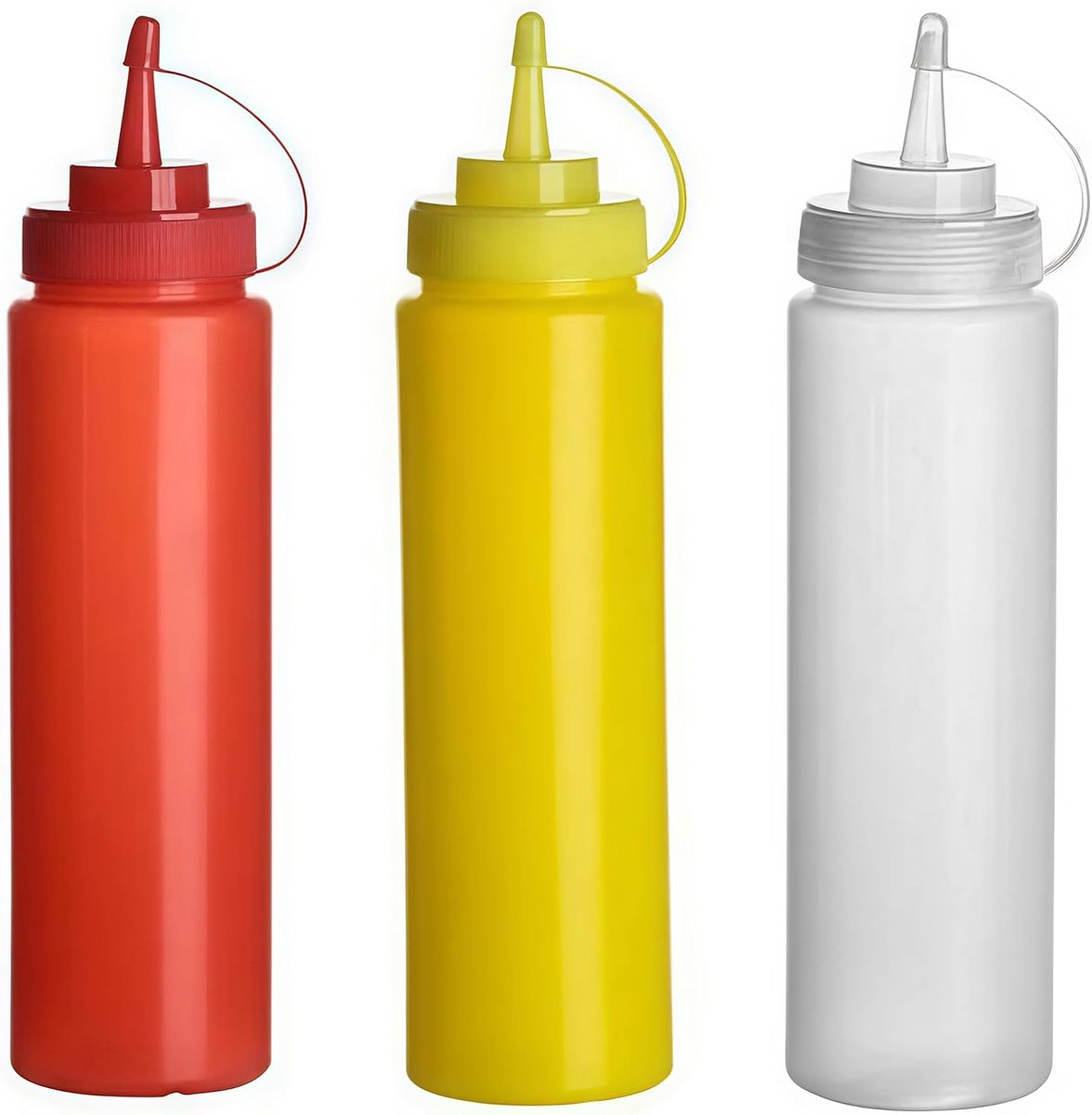 Squeeze fles 3 stuks - plastic - refillable - perfect voor sauzen en dressings - ShopVlot