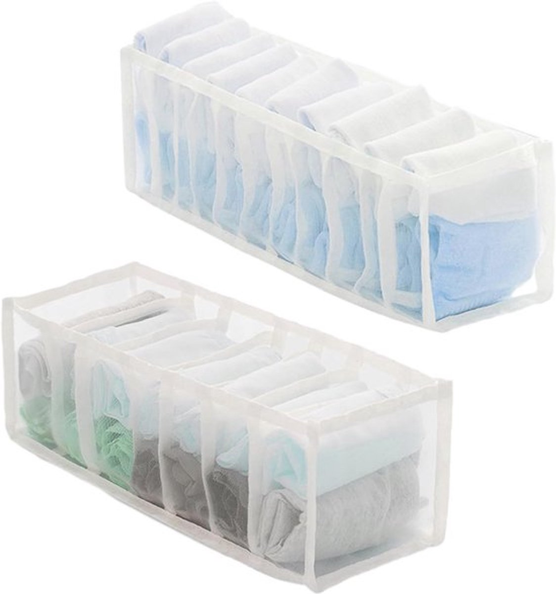 Opvouwbare Lade-Organizer voor Kledingkast - Set van 2 voor Ondergoed, Sokken en Stropdassen