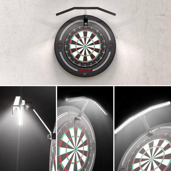 Lìon® Dartbord - Dartbord Lamp LED - Universele Dartbord Verlichting - Voor Darts, Training en Wedstrijden - Zwart - 51cm x 51cm x 17cm van lion — afbeelding 3