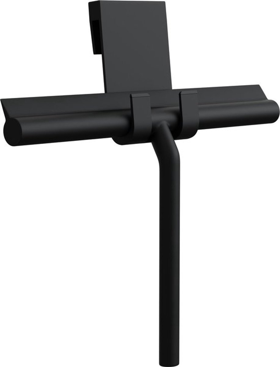 Douchewisser Zwart met Ophangsysteem - Badkamer Accessoires - Raamwisser - Trekker Douche - Silicone - schrapers