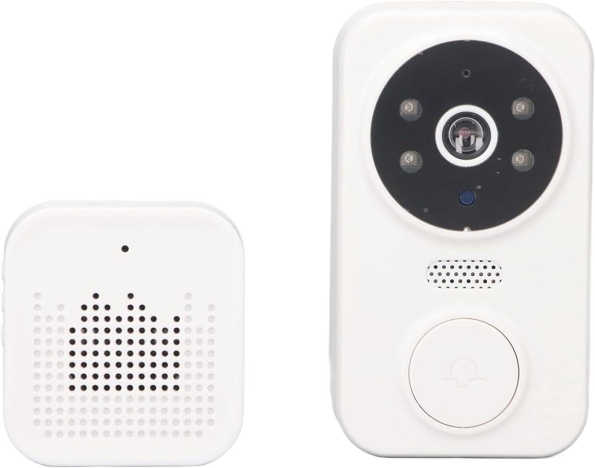 Draadloze Deurbel Camera - Video Deurbel WiFi - Huisbeveiliging - Nachtzicht - 1000mAh Batterij - Wit