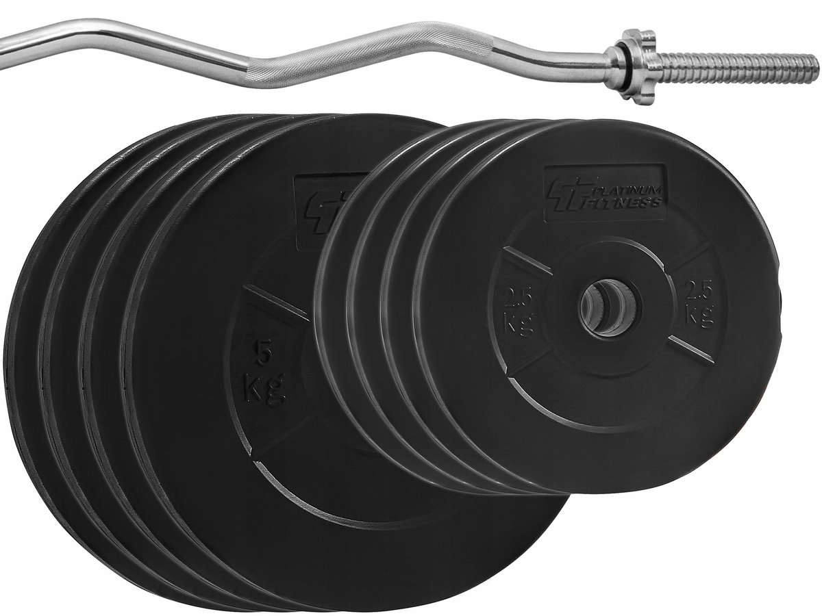 Merkloos 36kg Halterset met Gebogen Stang - Ideaal voor Krachttraining