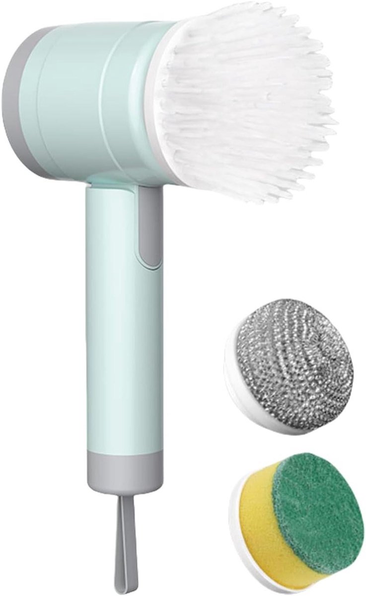 Elektrische Schrobber - Draaibare Borstel Badkamer - Badkamer Reinigen - Drie Gespecialiseerde Borstels - 21 cm - Wit