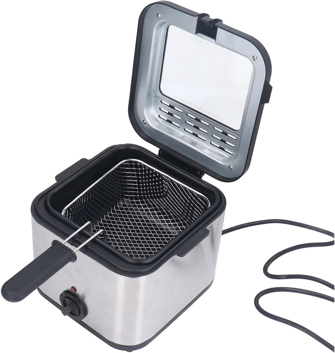 Elektrische Friteuse - Frituurpan - Snelle Maaltijden Bereiden - Veilig Magnetisch Snoer - 25 Liter - Zilver