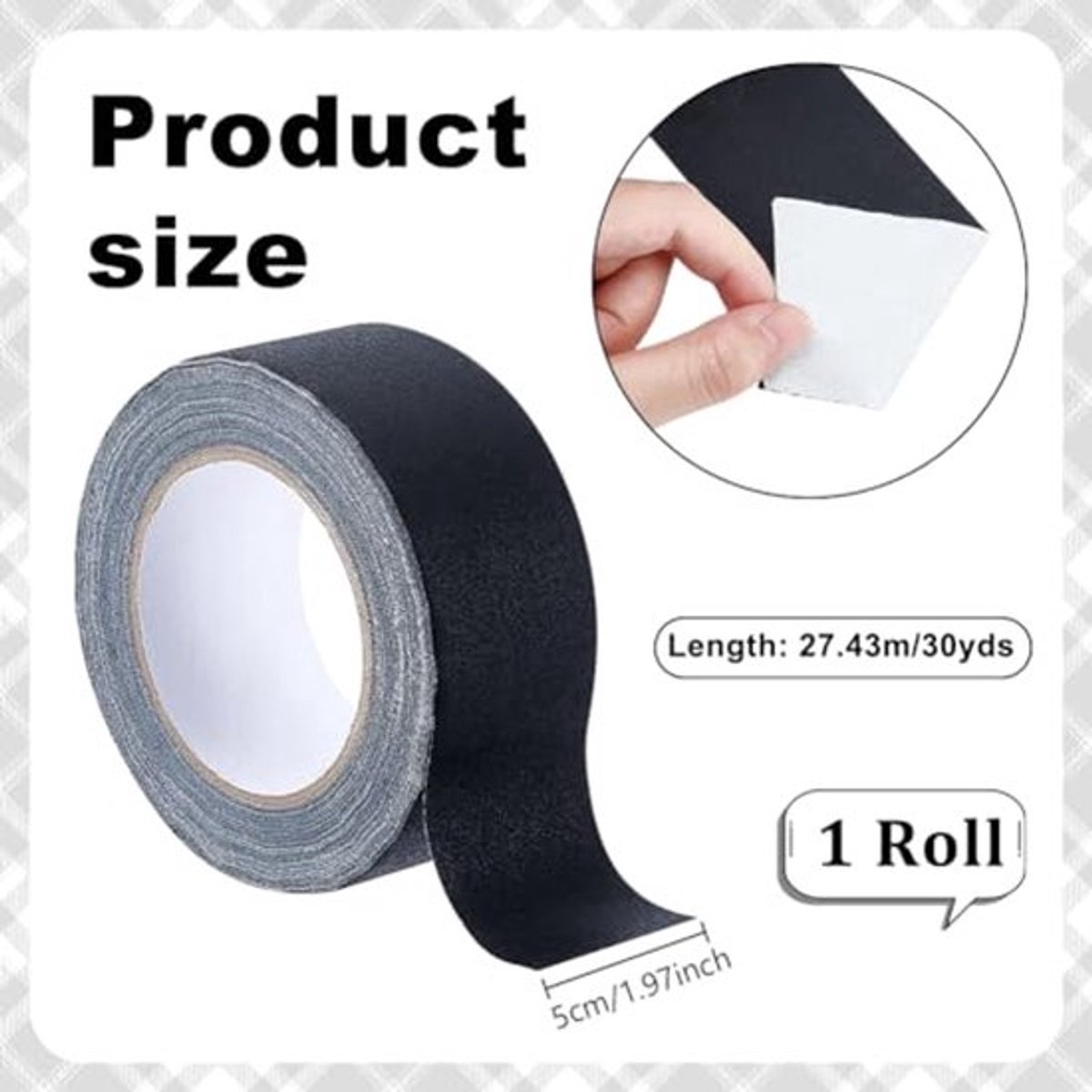 27,4 m zwarte afplaktape, 5 cm brede schildertape voor schilderen, decoratieve papiertapes, plakband voor knutselen, schilderen, belettering, verzamelalbum