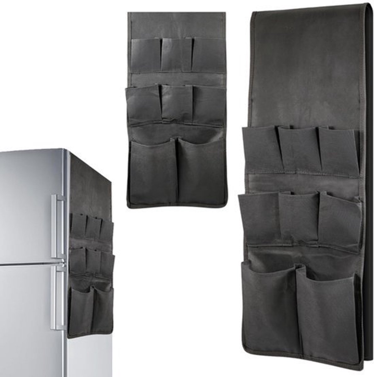 Mini koelkast organizer - Non-woven stof - 15 pockets voor snacks en bestek