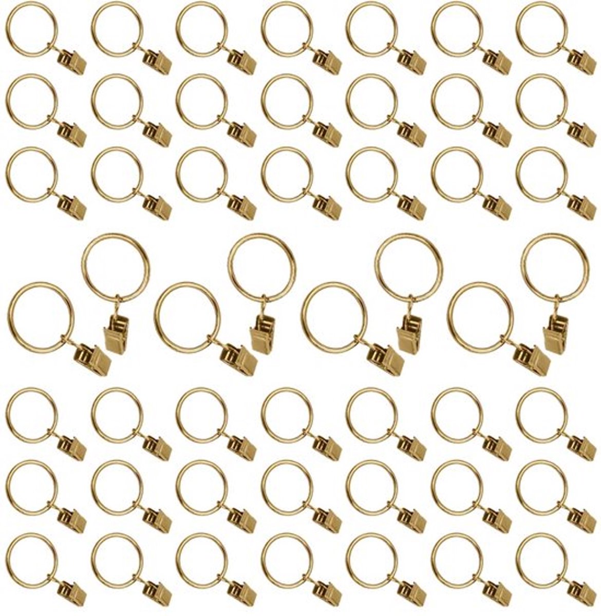 Set van 50 gouden gordijnroederingclips 25 mm, hangende ringen, sterke gordijnen voor raamdecoratie, schilderijen, kunst en ambachtelijke displays
