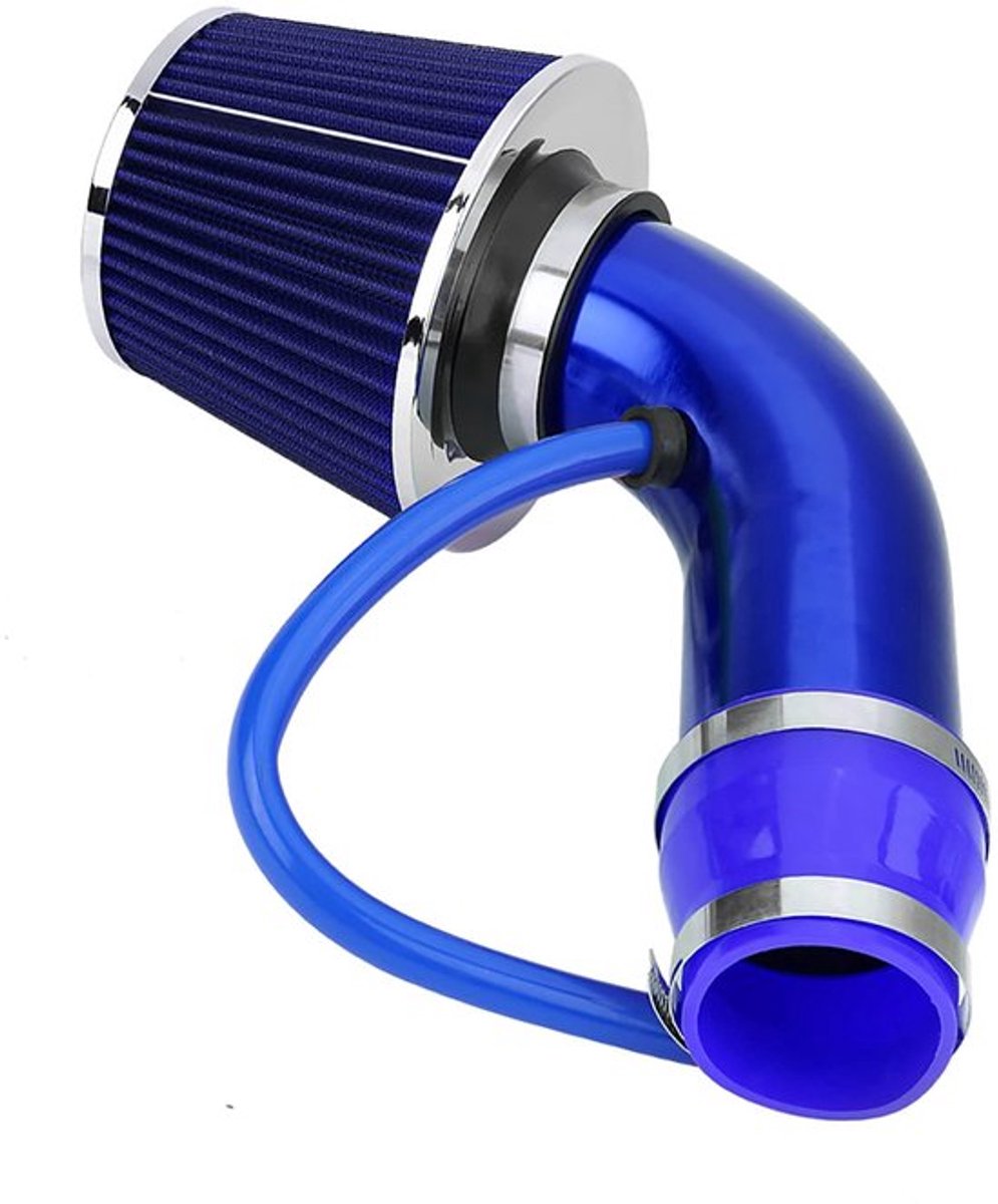 76mm Universele Sportluchtfilter - Koud Luchtinlaatsysteem met Blauwe Aluminium Slang
