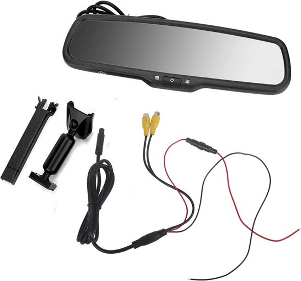 Auto Dimming Achteruitkijkmonitor, 4.3 Inch Auto Voertuig Achteruitkijkspiegel Monitor met Beugel Zwart, Auto Achteruitkijkspiegel Beugel voor Achteruitkijkcamera