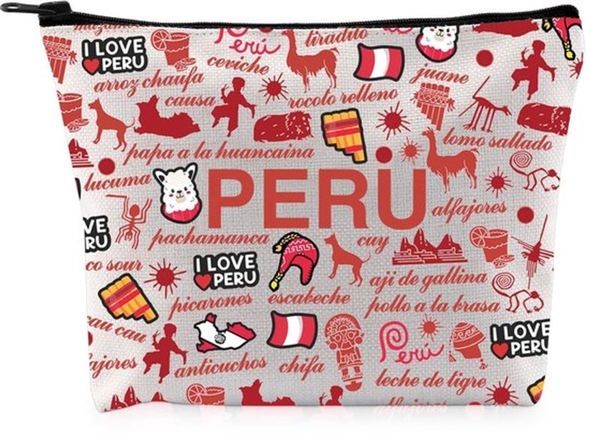 Grappige Peru Liefhebbers Gift Peru Make-up Tas Peru Reiziger Cosmetische Tas Peruaanse Cultuur Liefhebbers Gift, Peru Tas