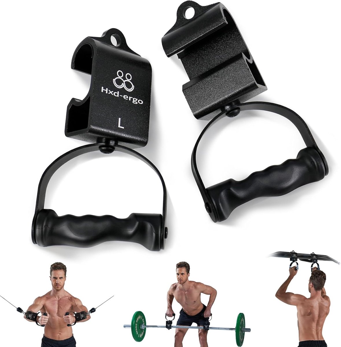 SnelShoppen - HXD-ERGO LAT Cable Machine Pulldown Bar, Ergonomische Single Handle, Double D Handle, T-Bar, V-Bar Kabel Accessoire voor Biceps Curl, Tr