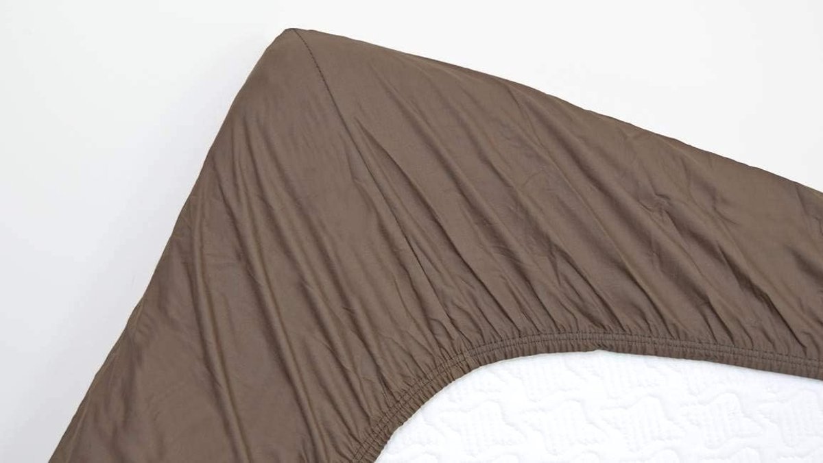 SnelShoppen - Fitted sheet - Katoen-satijn - Extra hoog - 120x220 cm - Donkerblauw - Voor boxspring en hoog matrassen