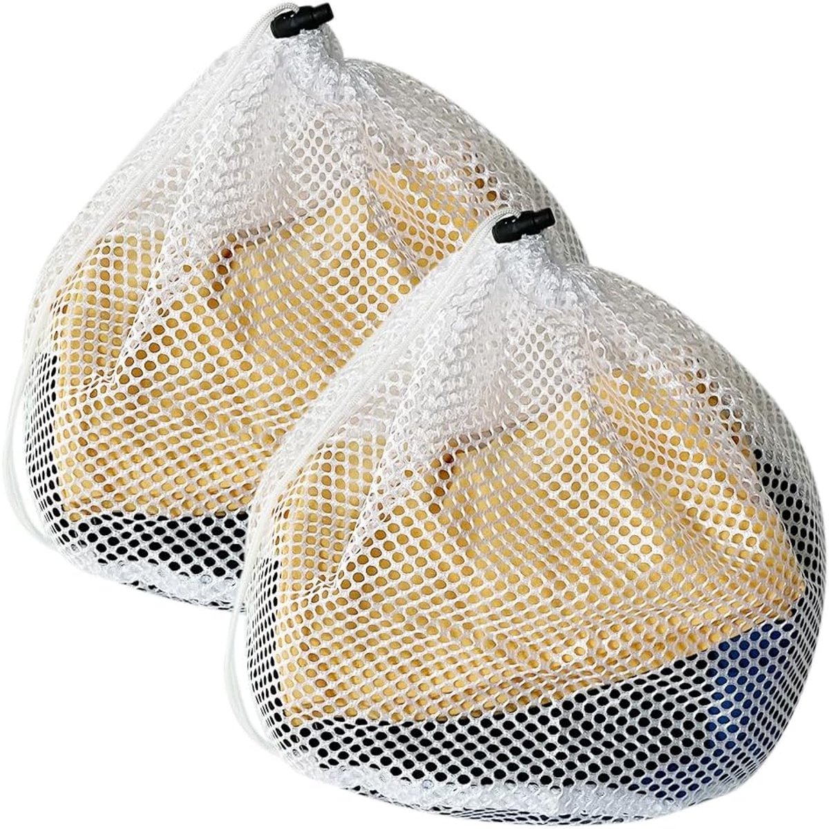 SnelShoppen - Mesh Waszak Portable Waszak met Treksluiting Draagbare Dunne Mesh Waszak voor Kleding, Beddengoed, Tafelkleed, Gordijnen - 60x40cm