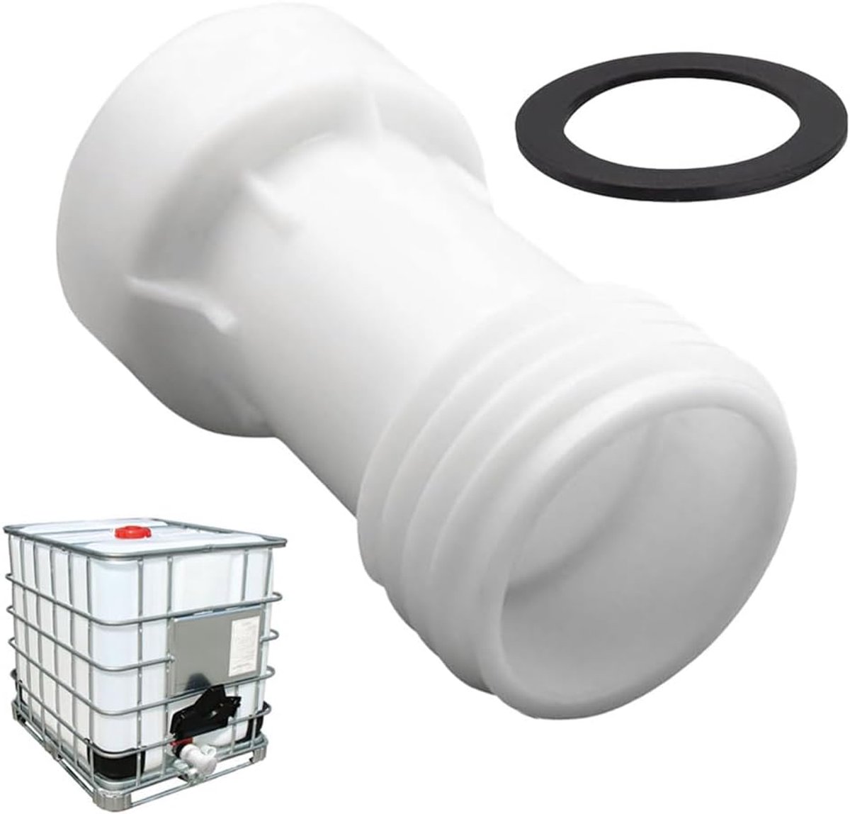 SnelShoppen - IBC-tankaccessoires S60x6 IBC-adapter verlenging afstandstuk met grove schroefdraad voor 1000 liter watertank regenwatertank tuinslang