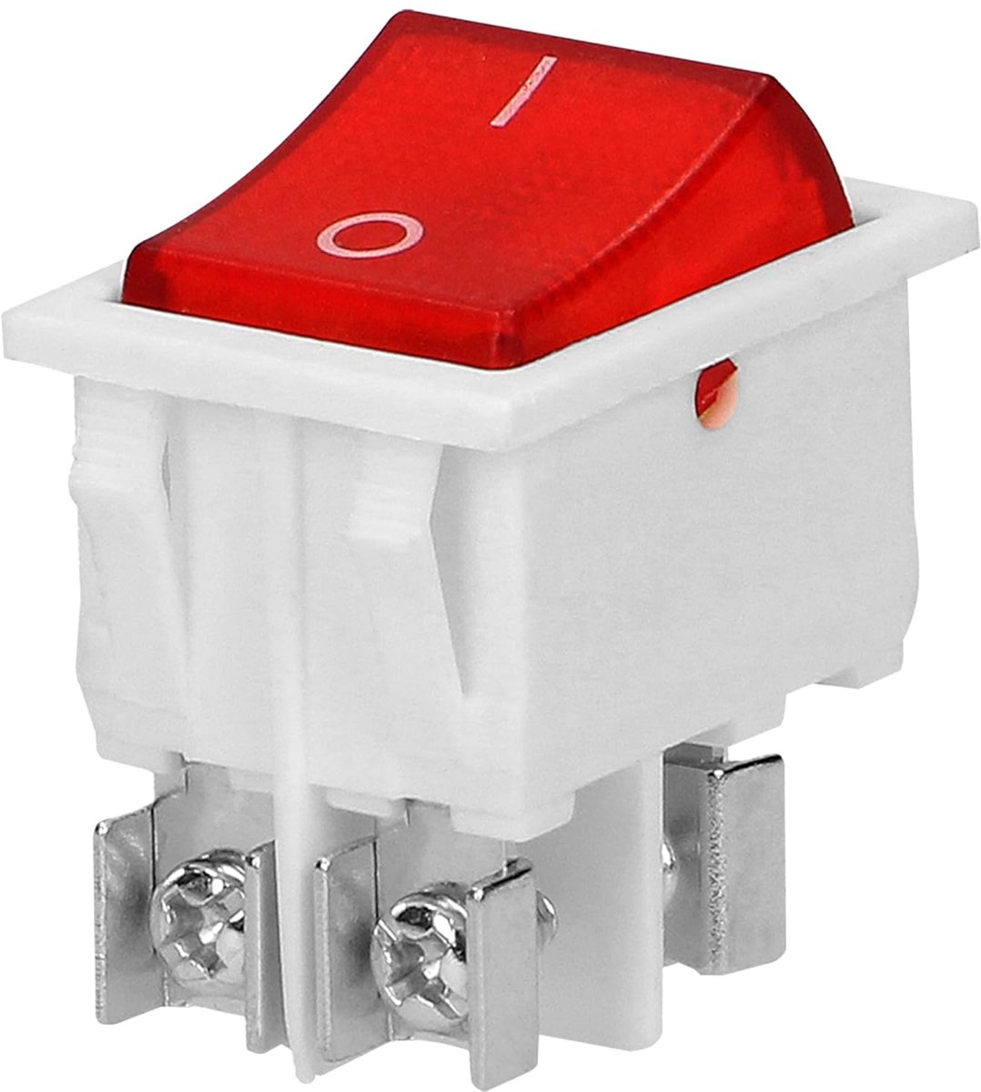 SnelShoppen - Verlichte Rocker Switch - On-Off Schakelaar 230V~16A 50Hz (Zwarte Behuizing/Groene Knop) voor Thuisgebruik, Tuin, Keuken, Camping
