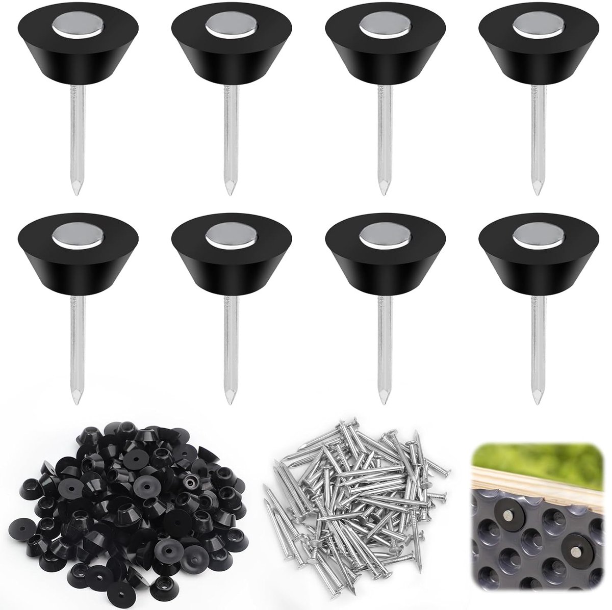 SnelShoppen - Pack van 80 Stud Seal Nails 3.5 x 40 mm - Stalen Spijkers voor Bubble Film, Constructie, Drainage, Verhoogde Bloembedden, Bloempotten en