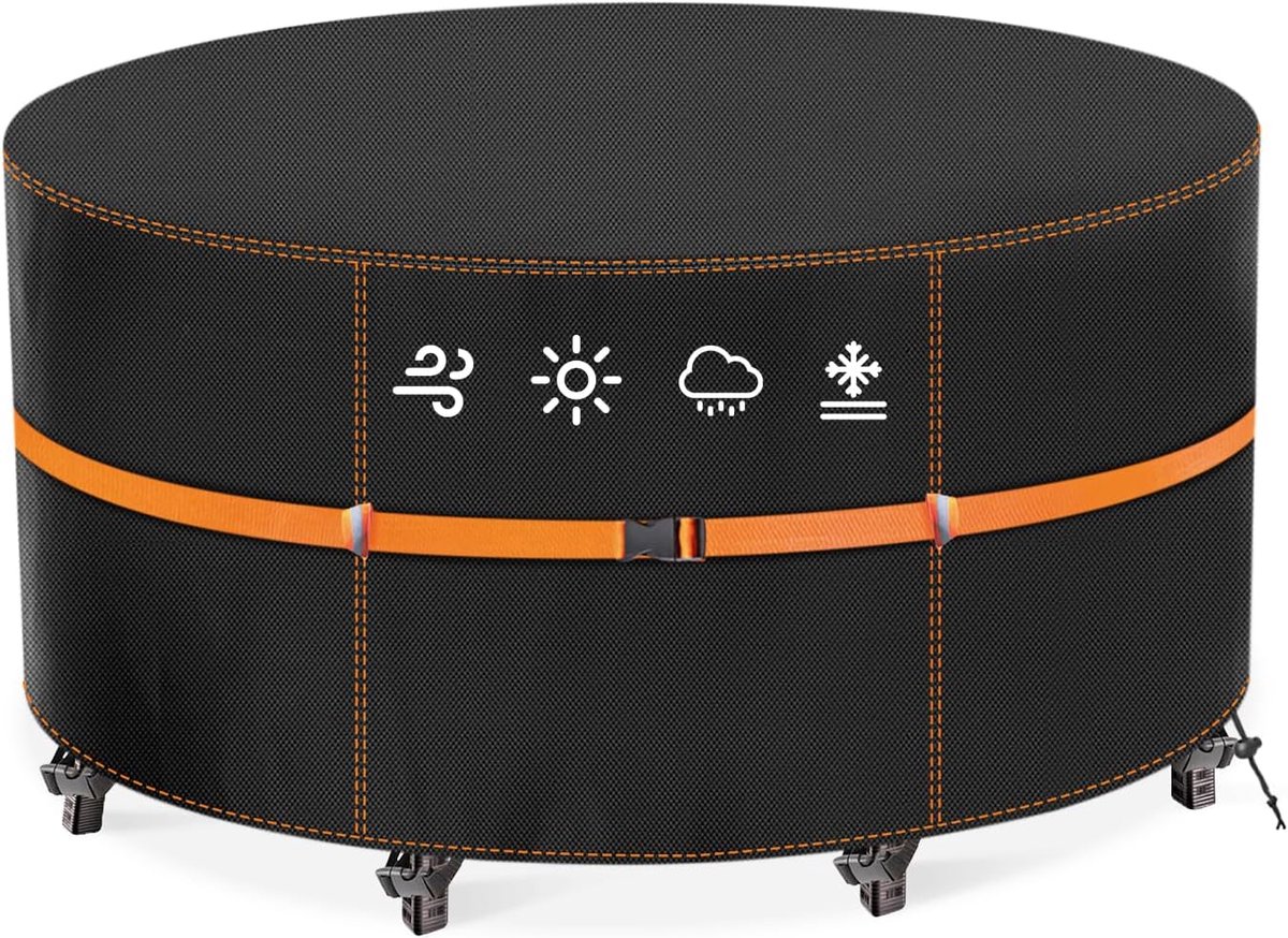 SnelShoppen - Tuin Tafel Cover Rond, Waterdicht, Windproof, Zware Belasting, 420D Oxford Stof, UV-Bescherming, Tuinmeubilair Bescherming 230 x 100 cm