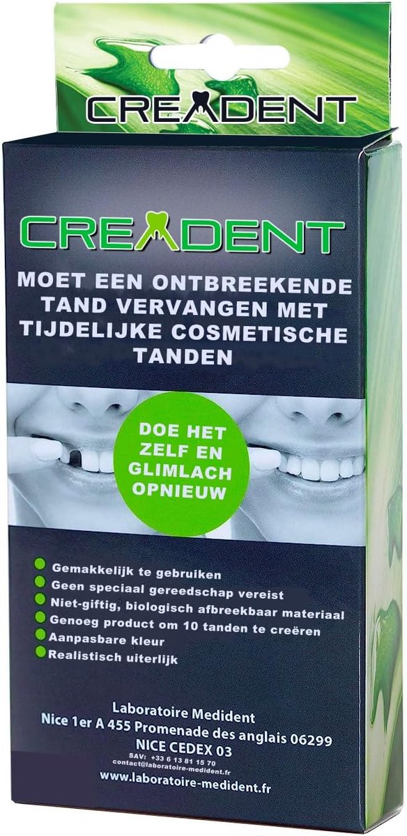 SnelShoppen - Creadent Kit voor het vervangen van een ontbrekende tand - Aanpasbare kleur - Veilig en herbruikbaar - Ideaal voor tijdelijke oplossing