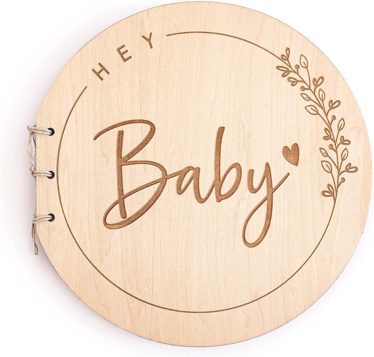 SnelShoppen - Babyshower Gastenboek met Houten Kaft, Herinneringsalbum voor Jongens en Meisjes, 50 Lege Pagina's, Feestdecoratie, Maat 22 cm