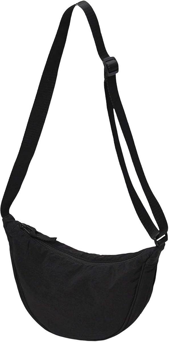 Dames Halve Maan Nylon Crossbody Tas – Verstelbare Band, Lichtgewicht Hobo Schoudertas – Casual Zachte Halve Maan Crossbody Tas, Geschikt voor Dagelijks Winkelen en Reizen
