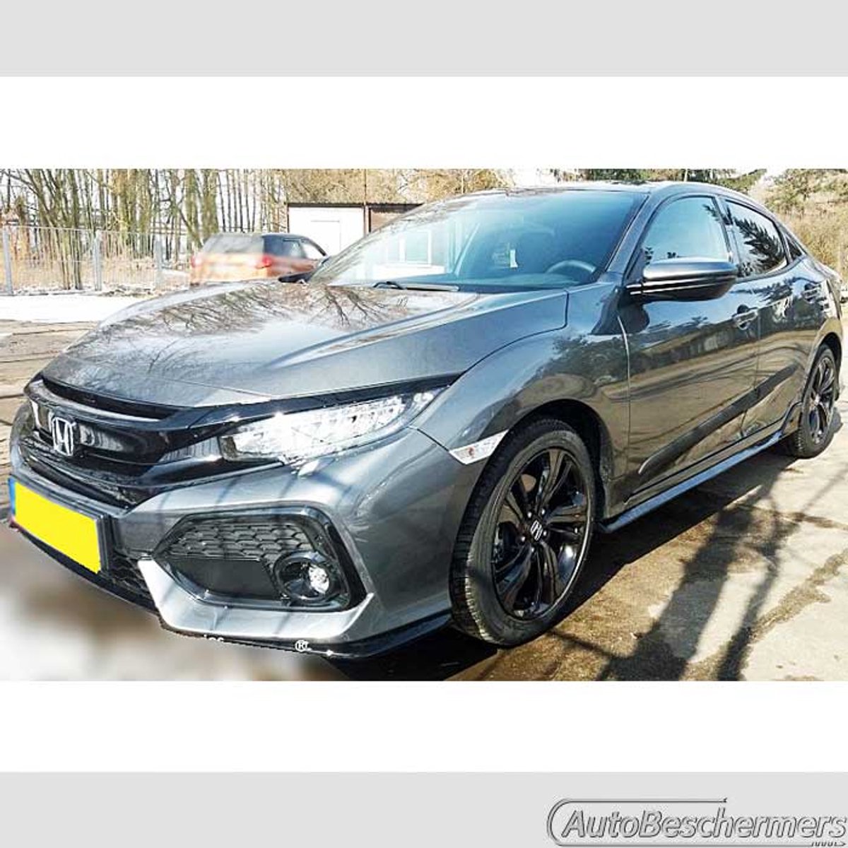 Stootlijsten set zwart voor Honda Civic 5-deurs Hatchback 05.2017-. De stootstrips zijn zelfklevend. Set a 4 stuks (#0041)