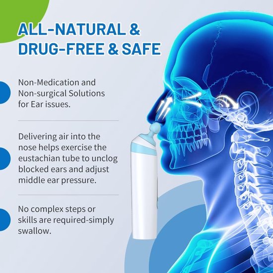 Eustachian Tube Ear Pressure Relief Device | Unclog Ears, Balance Pressure & Relieve Tinnitus | Ear Care for Travel, Diving & Swimming — afbeelding 3