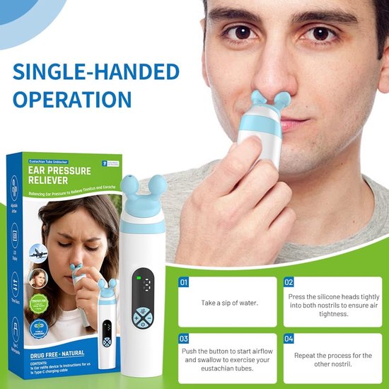 Eustachian Tube Ear Pressure Relief Device | Unclog Ears, Balance Pressure & Relieve Tinnitus | Ear Care for Travel, Diving & Swimming — afbeelding 4