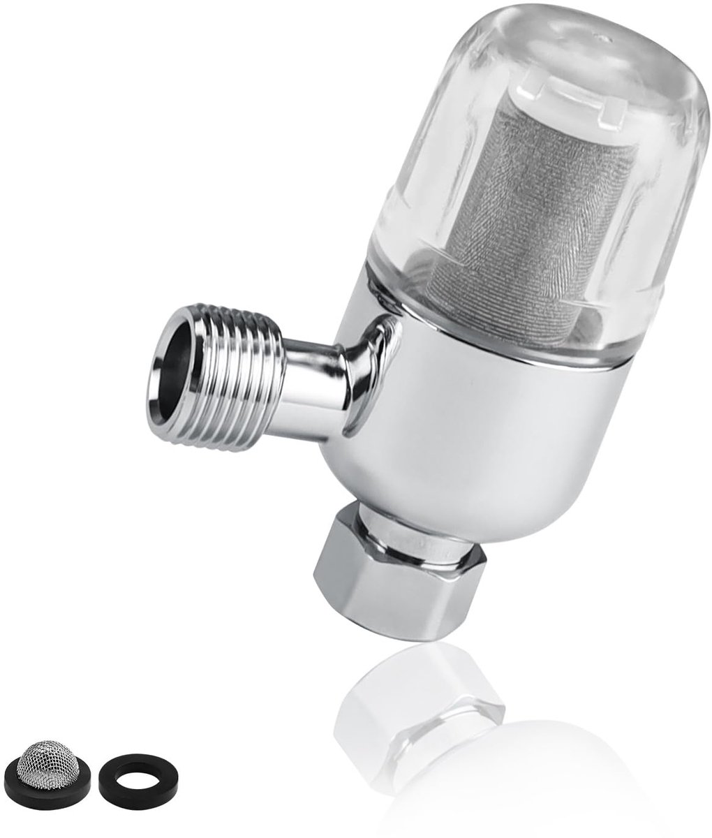 SnelShoppen - Reusable Bidirectionele Waterfilter 1/2 Inch Draad RVS - Filtert Onzuiverheden voor Keuken, Badkamer, Douchewater - Langdurige Filterpre