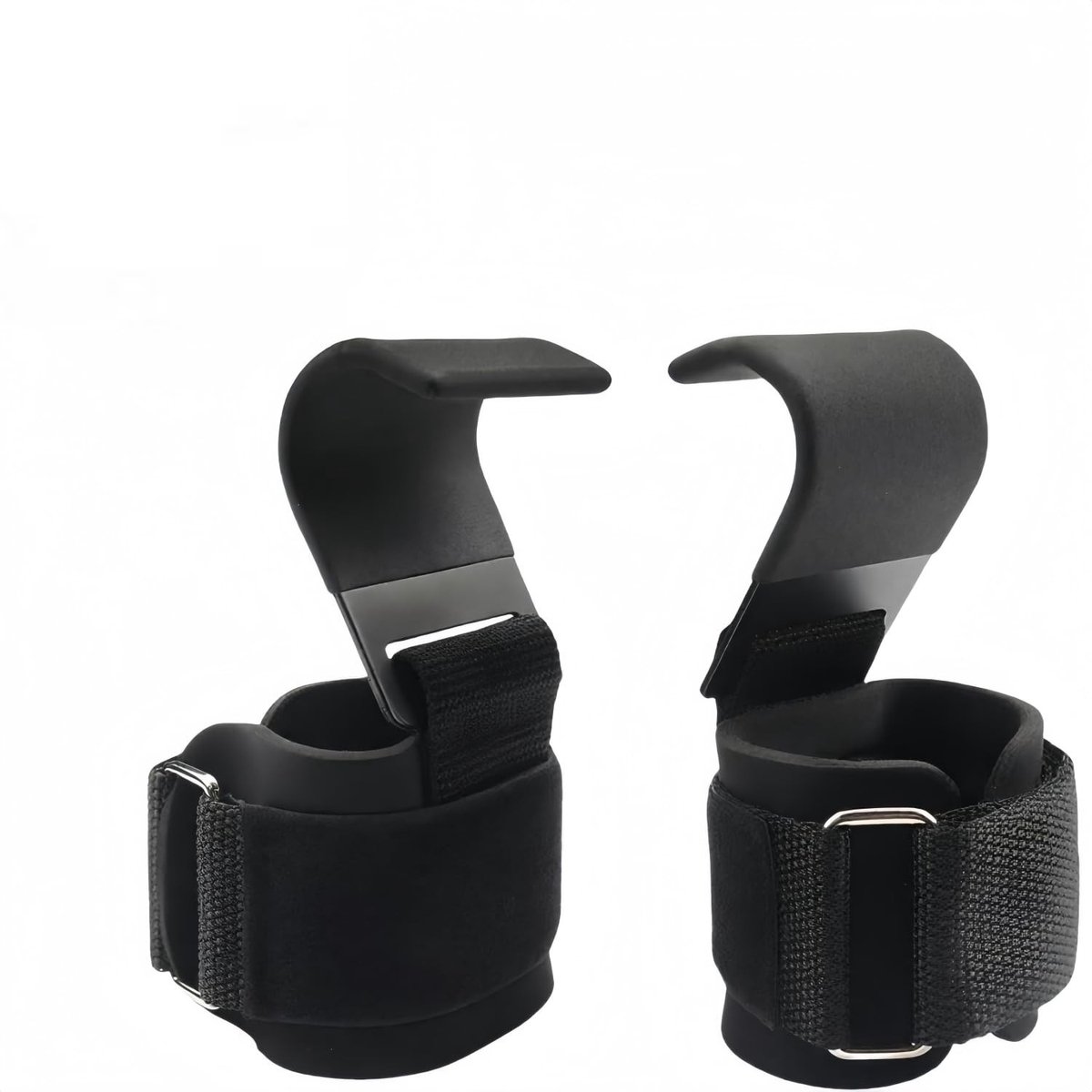 Dailygoods- Polsbanden met haken - Gewichtheffen - Spiertraining - Deadlifts/Pull-ups - 2 stuks - Nylon/Roestvrij staal - Gewichthefhaken
