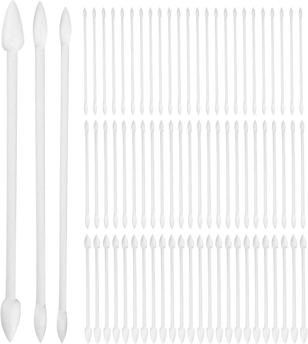 SnelShoppen - 150 Stuks Schoonmaakstaafjes - Precisie Reinigingsswabs - Dubbelzijdige Wattenstaafjes - Puntige Swabs voor Elektronische Apparaten, Cam