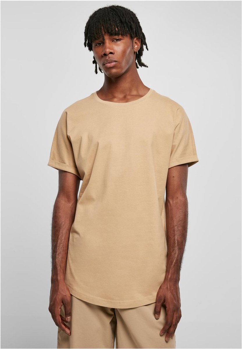Urban Classics Long Shaped Turnup Heren Tshirt 3XL Beige