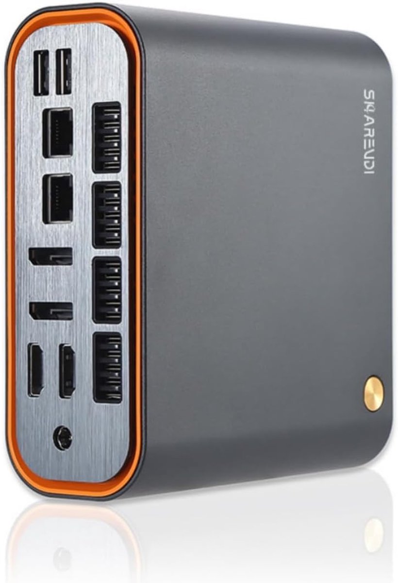 SnelShoppen - Mini PC 12e Generatie Intel Core 1215U, 4 Cores, 8 Threads, 4x 8K Displays, Wi-Fi 6, BT 5, 16GB DDR5, 512GB SSD, Windows 11 Pro