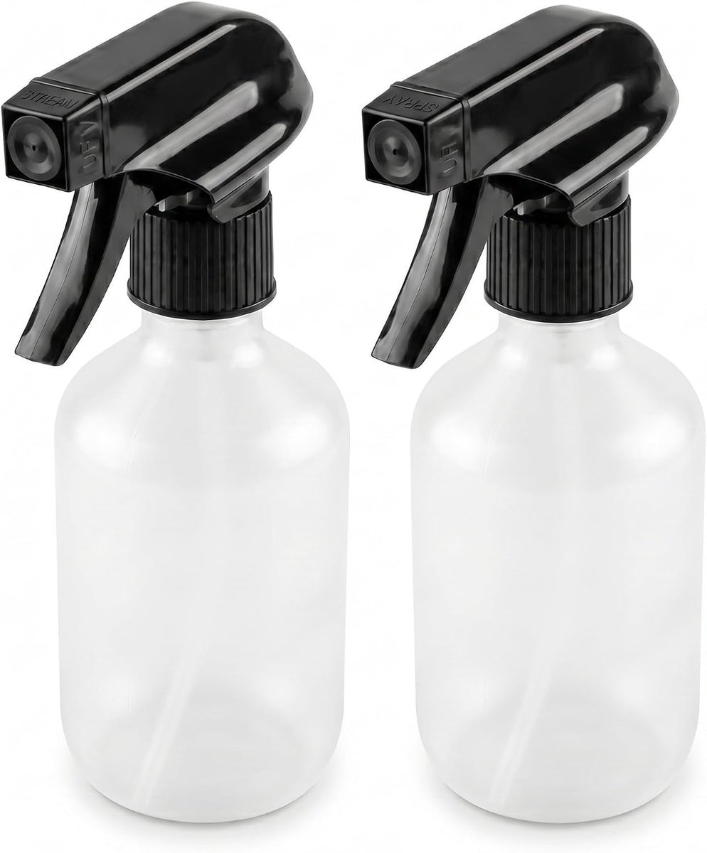 SnelShoppen - Spuitfles 2 stuks 300 ml Mat Helder Navulbare Kunststof Sproeikop voor Planten Tuin Haar Huishouden Huisdier Reiniging