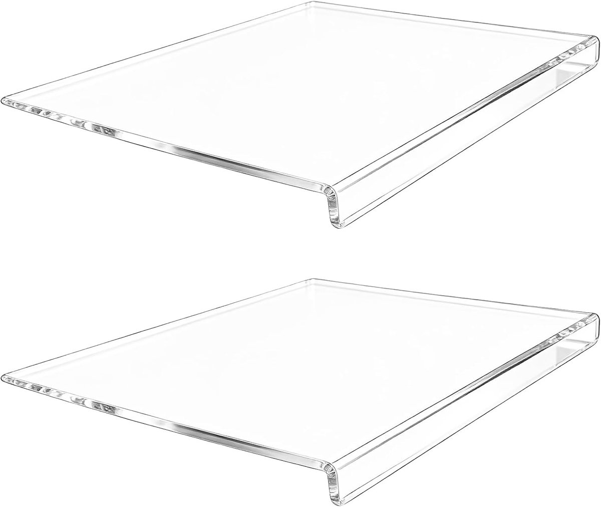 SnelShoppen - Pack van 2 Acryl Snijplanken met Stoprand, 40 x 27 cm, Transparante Snijplank, Antislip Snijplank voor Brood, Groenten en Fruit