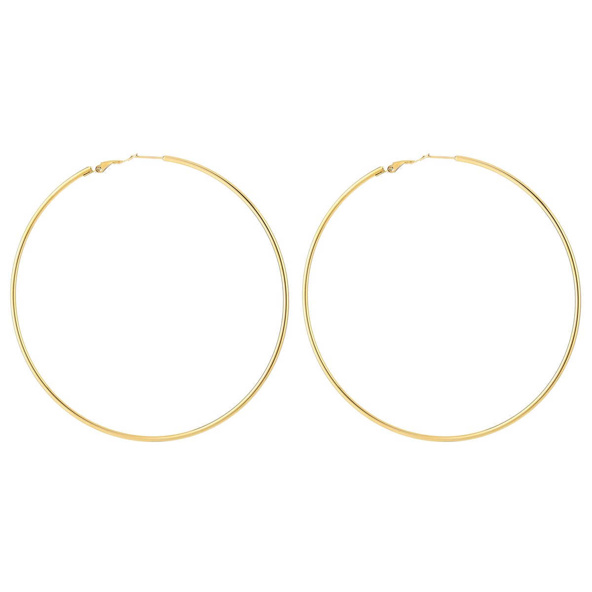 Stainless Steel Klassieke Extra Grote Hoops – Tijdloze & Minimalistische Oorringen – RVS - Goud