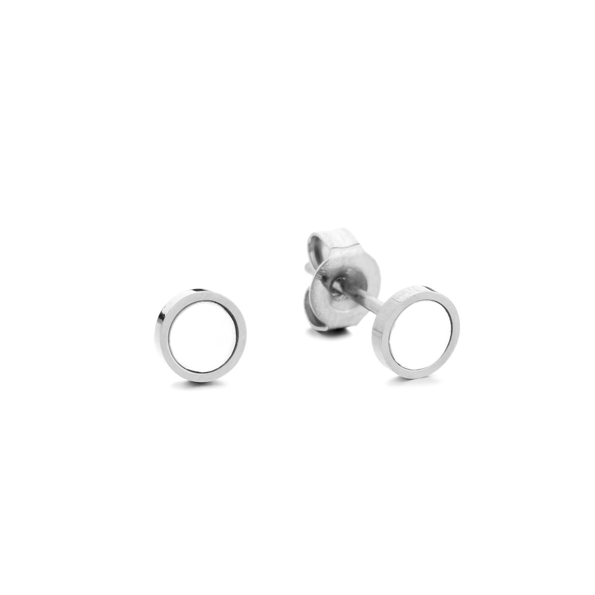 Stainless Steel Minimalistische Open Cirkel Oorknopjes – Geometrische Studs – RVS - Zilver