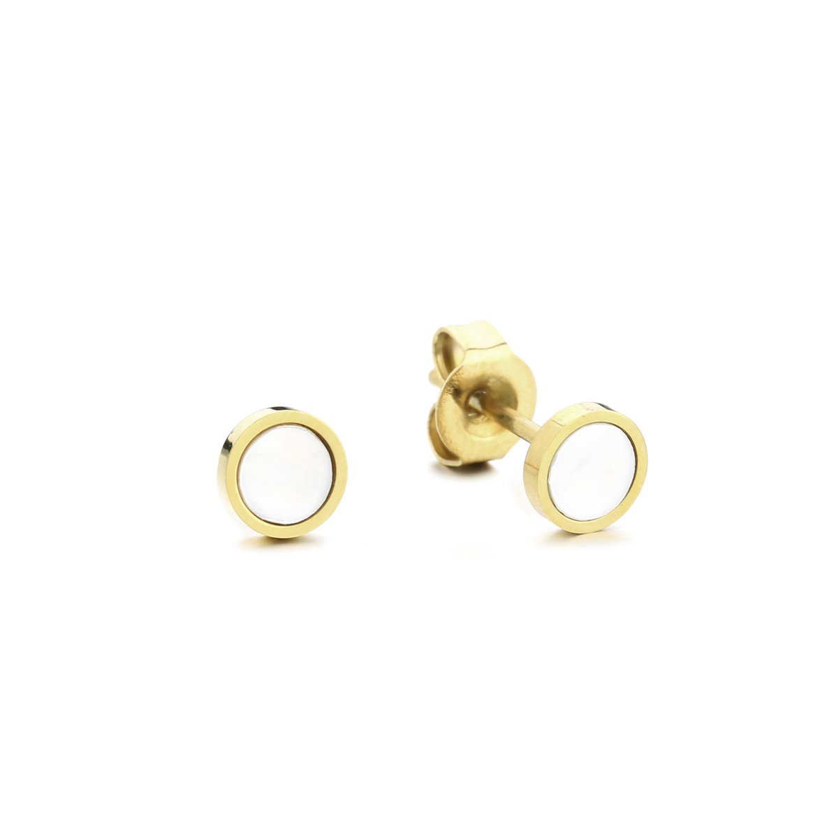 Stainless Steel Minimalistische Open Cirkel Oorknopjes – Geometrische Studs – RVS - Goud