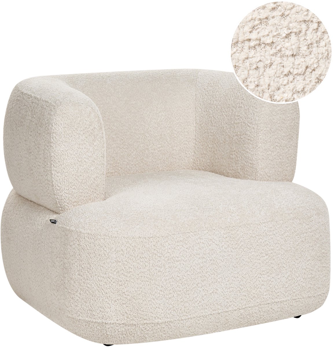 LOHJA - Fauteuil - Lichtbeige - Chenille