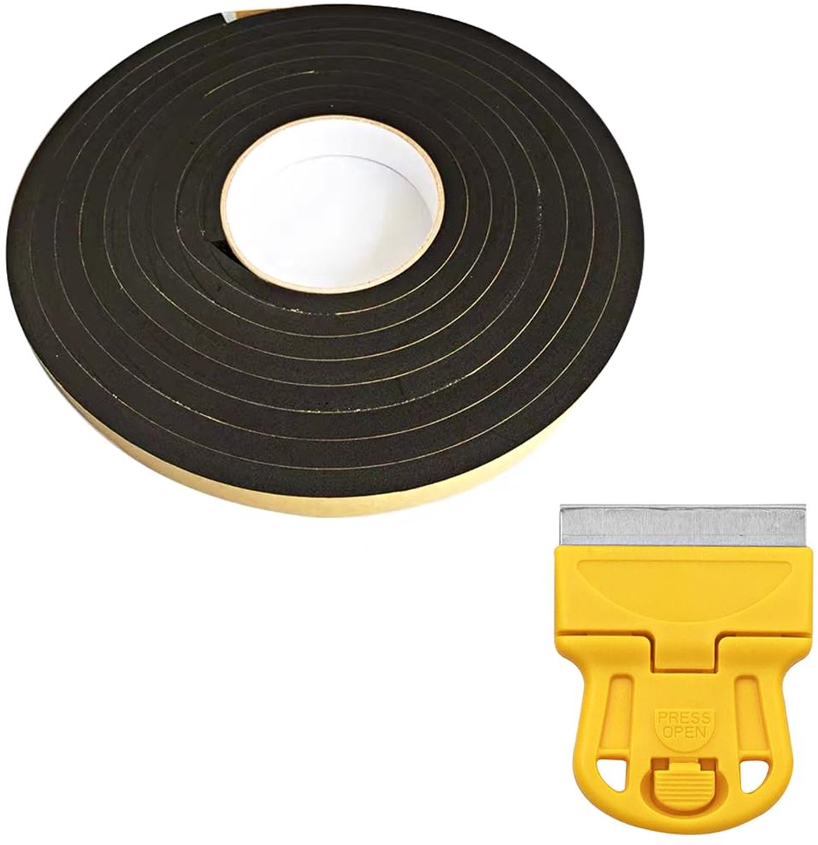 SnelShoppen - Sealing Tape 5 m x 10 mm x 5 mm - Zelfklevende Afplaktape voor Keuken, Hittebestendige Montageband voor Keramische Kookplaten en Spoelba