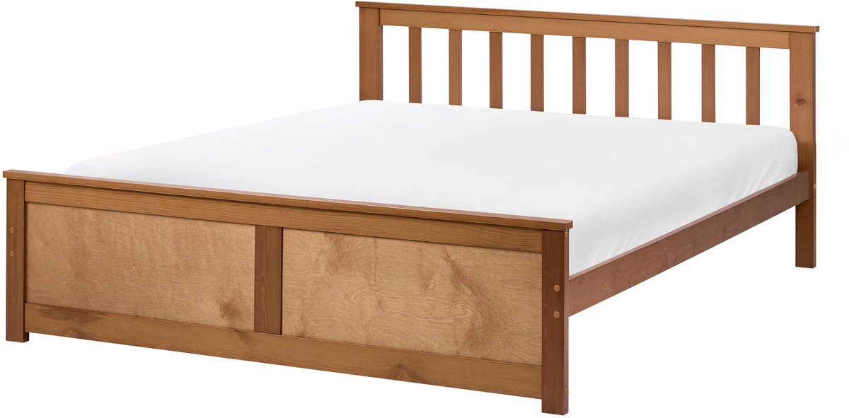 OLENDON - Tweepersoonsbed - Bruin - 120 x 200 cm - Dennenhout