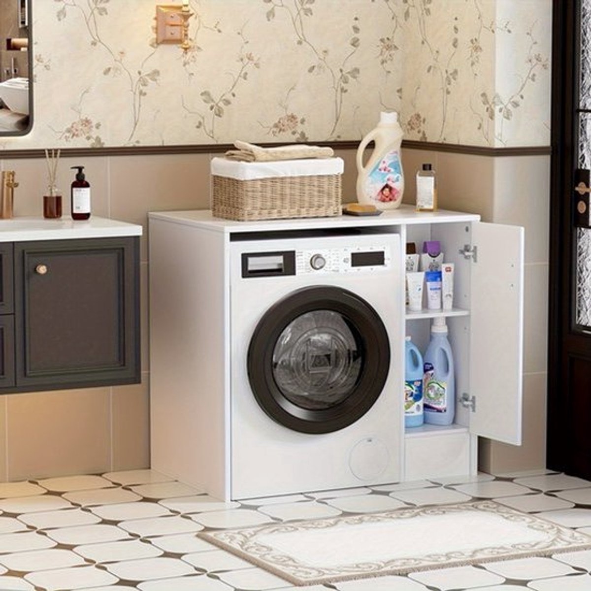 Wasmachinekast – Wasmachine Meubel – Wasmachine Ombouw – Wasmachine Opbergruimte – Wasmach