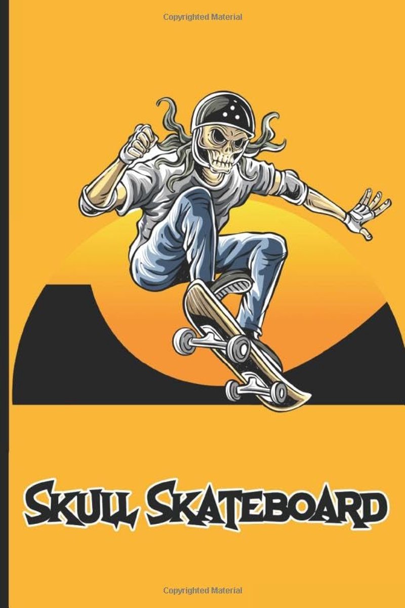 SnelShoppen - Skull Skateboard Notitieboek - Perfect Geschenk voor Extreme Sport Fans, A5 Formaat, Stoer Design, 100 Velletjes, Ideaal voor Notities,