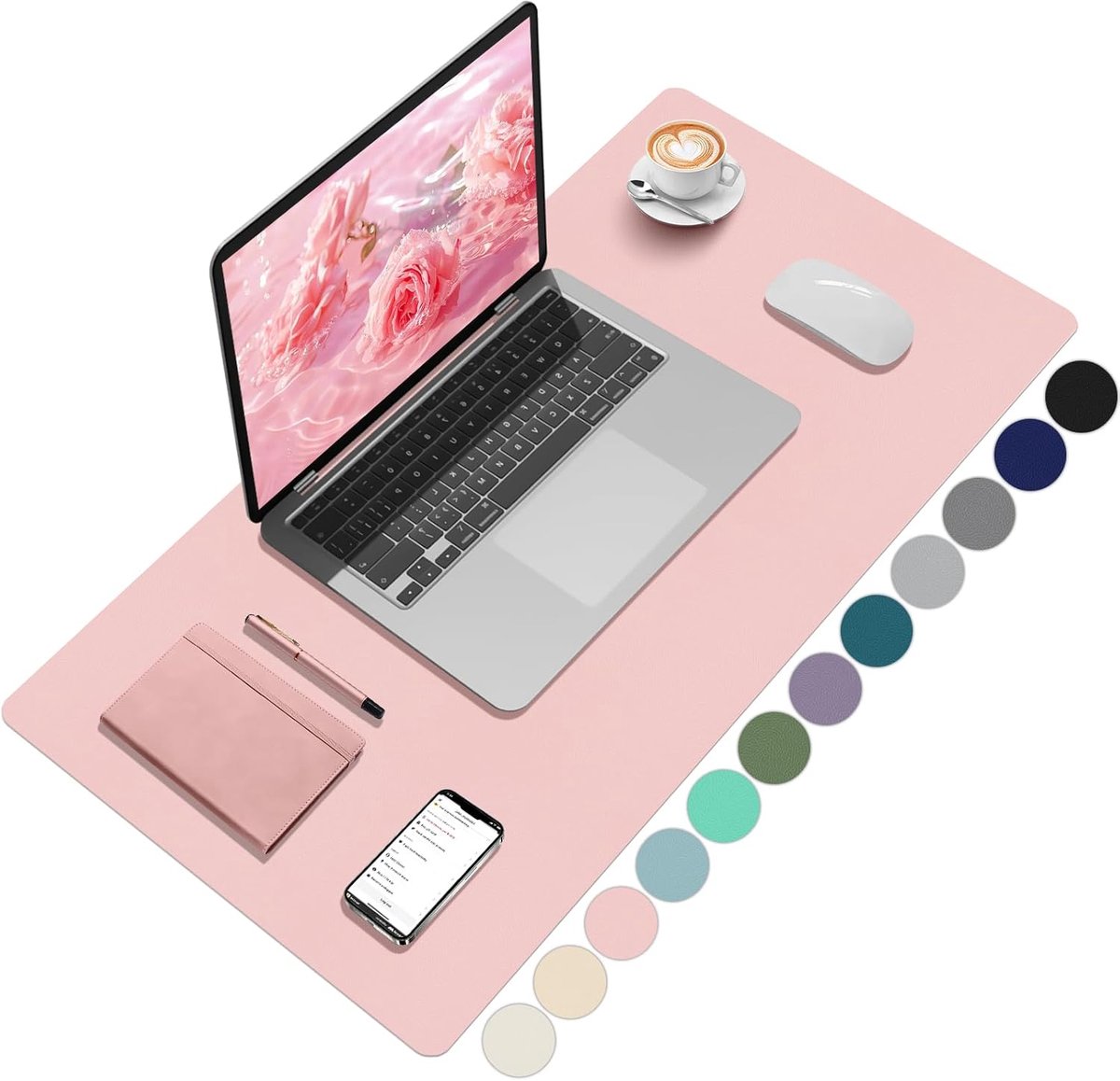 SnelShoppen - Desk pad roze 80x40 cm - Bureauonderlegger, werkplek, kantooraccessoires, anti-slip, stijlvol design, voor thuis en op kantoor