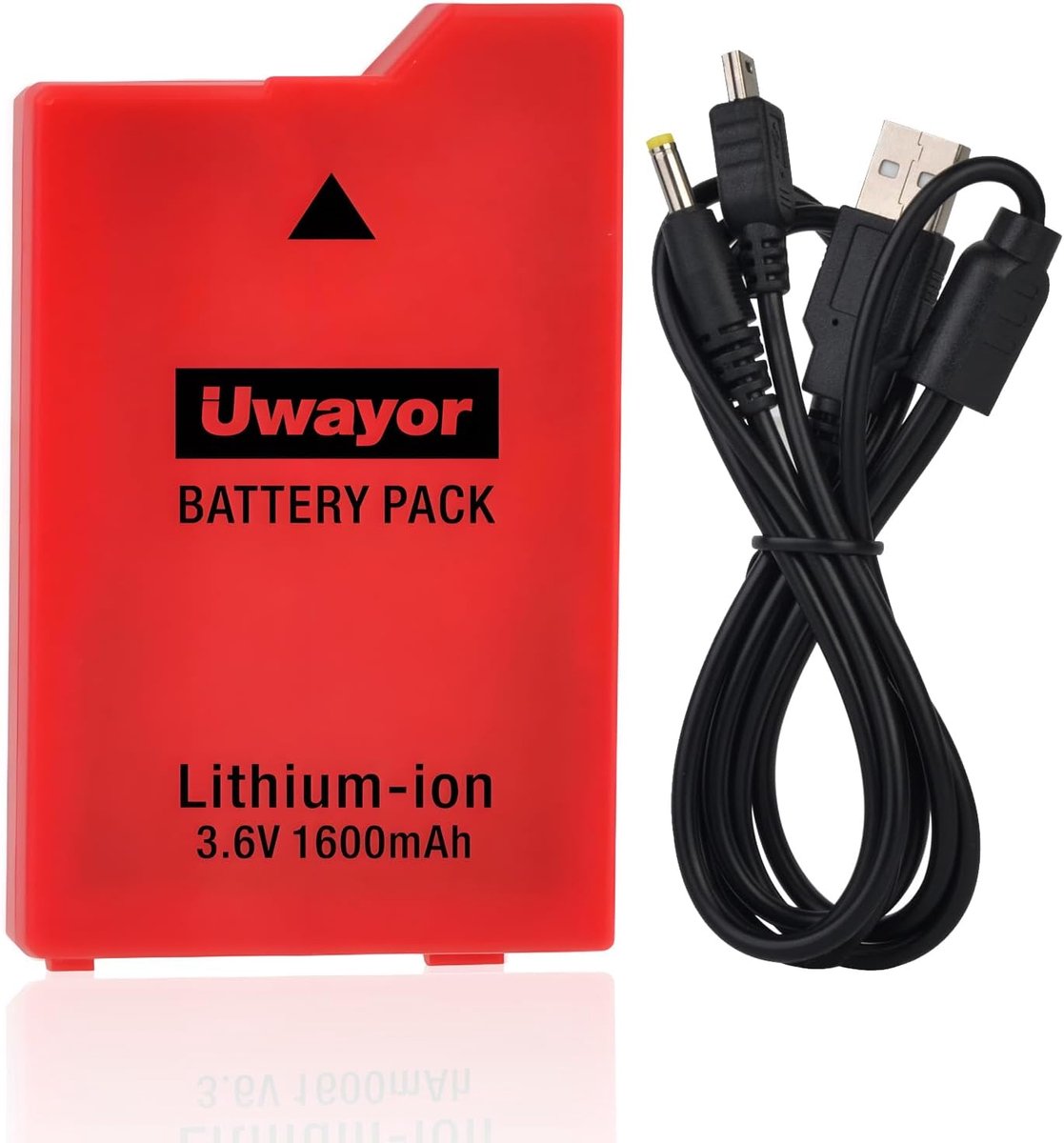 SnelShoppen - 1600mAh Batterij voor PSP 2000/3000 - Slim Console, Oplaadkabel Inclusief, Geschikt voor Gaming, Lange Speeltijd